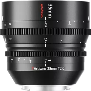 لنز سینمایی 7artisans 35mm T2.0 با دیافراگم بزرگ سازگار با دوربین های Sony E Mount، فوکوس دستی، فول فریم، لنز سینمایی با اعوجاج کم برای سری A7 FX3 A7S3 A7M3 A7R3 A7M4، مشکی