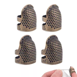 انگشتانه خیاطی BEADNOVA، محافظ انگشت برای لوازم جانبی و ابزار خیاطی، انگشتانه برای لحاف دوزی، بافندگی، گلدوزی دستی، محافظ انگشت خیاطی (سایزهای S و M، 4 عدد)
