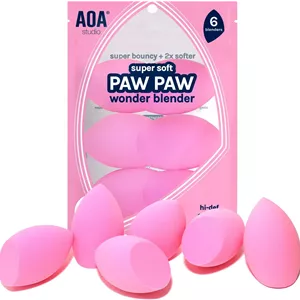 ست اسفنج آرایشی AOA Studio Collection، بلندر آرایشی بدون لاتکس و فوق العاده نرم با کیفیت بالا، مجموعه 6 عددی بلندر آرایشی برای پودر، کرم و مایع، اسفنج آرایشی با شکل مورب (صورتی)