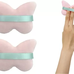 اسفنج آرایشی، ست 2 عددی، اسفنج پروانه ای صورتی برای استفاده از کرم پودر، کانسیلر و پودر