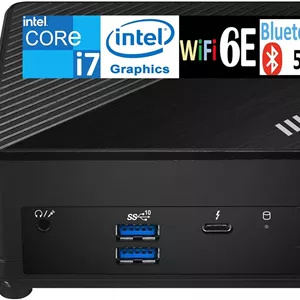 مینی دسکتاپ MSI Cubi 5 (پردازنده Intel i7-1255U، گرافیک Intel Iris Xe، رم 16 گیگابایتی DDR4، حافظه 1 ترابایتی PCIe SSD، تاندربولت 4، وای فای 6E، بلوتوث 5.3، منبع تغذیه 65 واتی، 2 پورت RJ-45، 1 پورت Display، HDMI، ویندوز 11 پرو) به همراه توسعه دهنده پورت USB DKZ