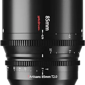 لنز سینمایی فول فریم 85mm T2.0 با دیافراگم باز 7artisans، سازگار با مانت E سونی، لنز سینمایی با فوکوس دستی و اعوجاج کم برای دوربین های بدون آینه سری Sony A7 FX3 A7S3 A7M3 A7M4، مشکی