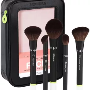 ست براش صورت سفورا Favorites The Face Brush Set - شامل ۵ براش آرایشی و یک کیف آرایشی