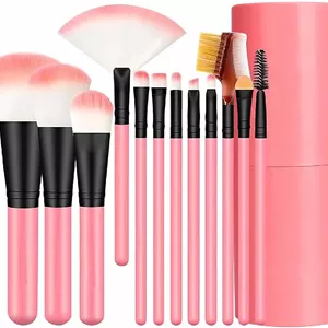 ست برس آرایشی LANELLIE - 12 عدد برس آرایشی برای کرم پودر، سایه چشم، ابرو، خط چشم، رژگونه، پودر، کانسیلر، کانتور (چند رنگ)