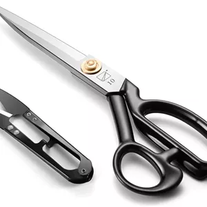 JINJIAN Fabric Scissors 10 Inch(25.4CM), Sewing Dressmaking Scissors High Carbon Steel Razor Sharp Tailor's Shears for Cutting Fabrics, Leather, Clothes, Altering, Crafting(White, Right-Handed)