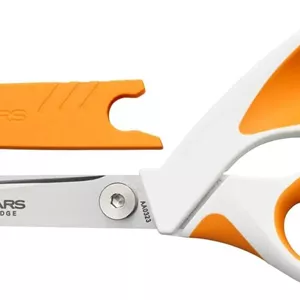 قیچی پارچه بر Razor Edge فیسکارس، 8.1 اینچ، تیغه استیل ضد زنگ/دسته پلاستیکی، سفید/نارنجی، 1070078