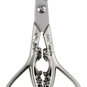 قیچی ابرهای فرخنده استیل ضد زنگ به سبک اروپایی قدیمی BIHRTC، 11 سانتیمتر، مناسب برای سوزن دوزی، گلدوزی، خیاطی، صنایع دستی، کارهای هنری و استفاده روزمره (خاکستری روشن)