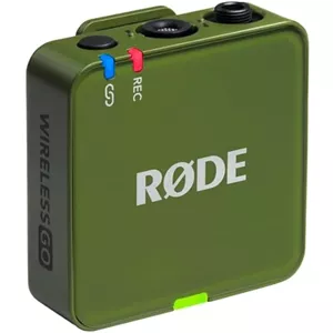 میکروفون بی‌سیم جمع و جور RØDE Wireless GO (نسل 3) – صدای شفاف، ضبط 32 بیتی شناور، کنترل سطح خودکار، برای تلفن‌ها، دوربین‌ها و کامپیوترها (خزه ای)