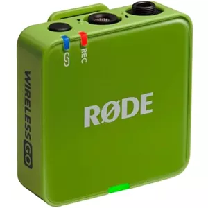 میکروفون بی‌سیم جمع و جور RØDE Wireless GO (نسل 3) – صدای شفاف، ضبط 32 بیتی شناور، کنترل سطح خودکار، برای تلفن‌ها، دوربین‌ها و کامپیوترها (سبز)