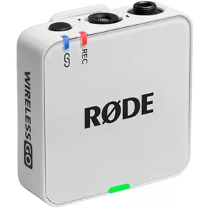 میکروفون بی‌سیم جمع و جور RØDE Wireless GO (نسل 3) – صدای شفاف، ضبط 32 بیتی شناور، کنترل سطح خودکار، برای تلفن‌ها، دوربین‌ها و کامپیوترها (سفید)