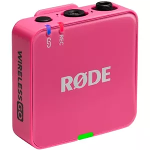 میکروفون بی‌سیم جمع و جور RØDE Wireless GO (نسل 3) – صدای شفاف، ضبط 32 بیتی شناور، کنترل خودکار سطح صدا، مناسب برای تلفن‌ها، دوربین‌ها و کامپیوترها (صورتی)