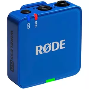 میکروفون بی‌سیم جمع و جور RØDE Wireless GO (نسل 3) – صدای شفاف، ضبط 32 بیتی شناور، کنترل سطح خودکار، برای تلفن‌ها، دوربین‌ها و کامپیوترها (کبالت)