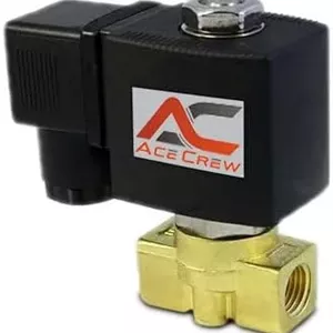شیر برقی الکترومغناطیسی برنجی AceCrew، 1/4 اینچ NPT، 220VAC، 240VAC، نرمالی بسته - شیر کنترل جریان برای گاز، هوا و آب
