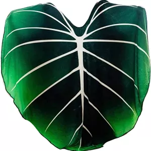 پتوی برگ بزرگ ZMURED، پتوی طرح برگ سبز بزرگ، پتوی نرم و لطیف فلانل، طرح برگ تزئینی برای دوستداران گیاهان، مناسب تخت، مبل و کاناپه (200x230 سانتی متر)