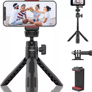 مونوپاد سلفی تلسکوپی ULANZI M12 برای GoPro، پایه سه پایه تلفن همراه قابل حمل برای Vlog با پایه تلفن و آداپتور GoPro، مینی گریپ دستی سازگار با GoPro Hero 13/12/11/10/9/8/7/6/5 و تلفن هوشمند