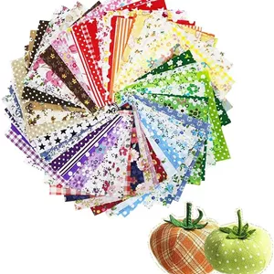 هاووکی بسته 60 عددی پارچه های مربعی طرح دار مناسب تکه دوزی، خیاطی و ساخت کاردستی، سایز 10x10 سانتی متر