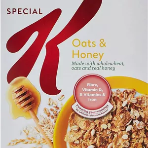 غلات صبحانه جو و عسل Special K Kellogg's | 420 گرم | تغذیه چند غله | منبع فیبر | سرشار از ویتامین ها و مواد معدنی | کم چرب | ایده آل برای صبحانه سالم