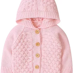 کت ژاکت نوزادی دخترانه و پسرانه YumLock، بافت گرم زمستانی، ژاکت کلاه دار، لباس های 0-3 سال