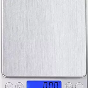 Disenkelubo Digital Kitchen Scale, 500g 0.001oz/ 0.01g Pocket Cooking Scale, Mini Food Scale, Pro Electronic Jewelry Scale with Back-Lit LCD Display, Tare & PCS Functions, Stainless Steel