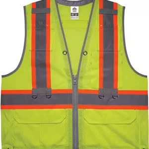 جلیقه ایمنی ابزارآلات دید بالا Ergodyne GloWear 8231TV - نوع R، کلاس 2، دارای گواهینامه دوگانه