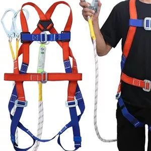 Construction Safety Harness - 5 Point Roofing Harness Full Body - Adjustable Shoulder Straps Flexible Equipment Lanyard Rope Gear for Roof Arborist Climbing Hunting Seguridad