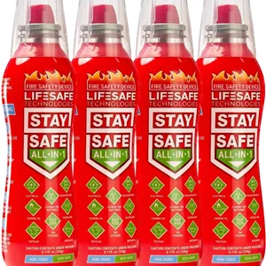 اسپری آتش نشانی قابل حمل همه کاره StaySafe از LifeSafe Technologies | خاموش کننده آتش جمع و جور برای 10 نوع آتش | غیر سمی، غیر خطرناک و سازگار با محیط زیست