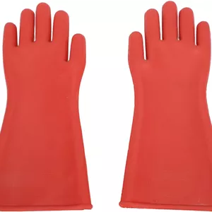 دستکش عایق BusoTh برای کار با ولتاژ بالا، دستکش عایق الکتریکی کلاس 00، لاستیکی، دستکش عایق لاستیکی قرمز ولتاژ بالا 12 کیلوولت برای برقکاران