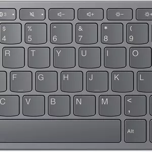 کیبورد بلوتوث بی سیم چند دستگاهی لنوو، اتصال همزمان تا 3 دستگاه، سازگار با iOS، اندروید، ویندوز، طراحی باریک، قابل شارژ، عمر باتری 60 ساعته، خاکستری آهنی