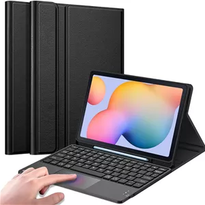 کیف کیبورد Fintie برای تبلت سامسونگ گلکسی تب S6 لایت 10.4 اینچ 2024/2022/2020، کاور پشتی TPU نرم با ترک‌پد داخلی و کیبورد بلوتوث بی‌سیم جداشدنی، مشکی