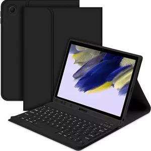 کیبورد کاور GOKOCO مناسب برای تبلت سامسونگ گلکسی تب A8، 10.5 اینچ مدل 2022 (SM-X200/X205/X207)، کیبورد بلوتوثی وایرلس قابل شارژ با جای قلم S - مشکی