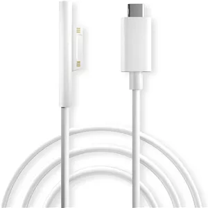 کابل شارژ Surface Connect به USB-C سیسفی (سفید 1.8 متری)، سازگار با Microsoft Surface Pro 11/10/9/4/7/6/5/4/3 Go4/3/2/1 Laptop7/6/3/2/1، کار با شارژر 45W 15V3A USBC