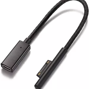 کابل شارژ تبدیل Surface به USB-C با روکش نایلونی Sisyphy، نیازمند شارژر 45W 15V3A USBC PD، سازگار با Microsoft Pro7 Pro6 Pro5 Pro4 Pro3 Laptop2 Go2