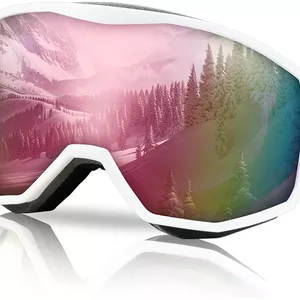 عینک اسکی مردانه و زنانه، عینک برفی با لنز محافظت 100% در برابر اشعه ماوراء بنفش، عینک اسنوبرد ضد مه برای مردان، زنان، بزرگسالان و جوانان