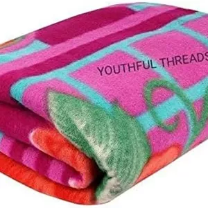 پتو پلار دو نفره زمستانی نرم طرح چاپی چند رنگ YOUTHFUL THREADS - سایز 230x230 سانتی متر