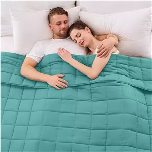 پتوی سنگین سایز کینگ Yescool برای بزرگسالان (9 کیلوگرم، 203 x 221 سانتی متر، آبی فیروزه ای) پتوی سنگین خنک کننده برای خواب، مناسب برای وزن 86-95 کیلوگرم، پتوی تنفسی برای بزرگسالان و زوج ها در تمام فصول، قابل شستشو در ماشین لباسشویی 