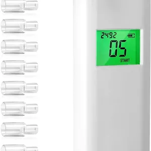 تست الکل با دقت حرفه ای Azonee، دستگاه تنفسی قابل حمل با 10 دهانی، تست الکل قابل شارژ USB با صفحه نمایش دیجیتال LCD، عملکرد هشدار، مناسب برای استفاده در منزل