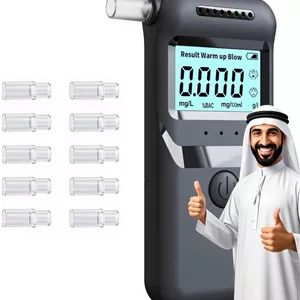 تست الکل Azonee با نمایشگر LCD – دستگاه تنفسی با دقت بالا، قابل حمل برای استفاده شخصی (شامل 10 دهانی)