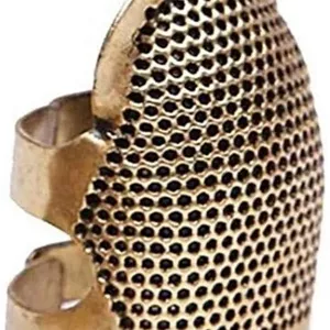 انگشتانه قابل تنظیم خانگی برای خیاطی، گلدوزی و نخ کشی، محافظ انگشتانه حلقه ای ضد لغزش، انگشتانه های قدیمی