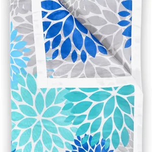 Divine Casa لحاف دو نفره نخی 120 GSM نرم و لطیف، دو لایه، قابل تنفس، مناسب تهویه مطبوع، سبک و گرم، سایز کینگ، طرح راجایی، مناسب تخت (آبی و سبز، 205 x 220 سانتی متر) 