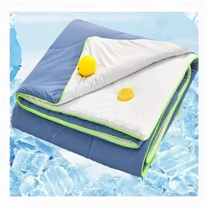پتوی خنک کننده برای افراد گرمایی، لحاف تابستانی سایز دو نفره، خنک نگه دارنده تمام شب، آبیخاکستری (آبیخاکستری 110×150 سانتی متر) 