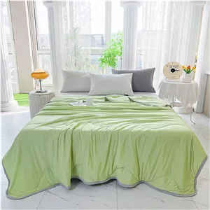 لحاف خنک کننده نرم و دو رو، مناسب تابستان برای افراد گرمایی، سایز کامل/کوئین، سبک و قابل شستشو در ماشین لباسشویی، لحاف چهار فصل (سبز 100 * 150 سانتی متر) 