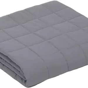 پتو وزنی سایز کوئین - 7 کیلوگرم میکروفایبر قابل تنفس با مهره های شیشه ای، 48x72 اینچ - پتوی سنگین نرم برای فشار آرامش بخش و خوابی آرام - خاکستری 
