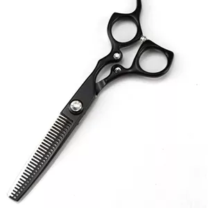 قیچی آرایشگری مو، 6 اینچ حرفه ای JP 440c فولاد، قیچی آرایشگری مشکی جواهر نشان، قیچی اصلاح مو، قیچی پیتاژ آرایشگری (قیچی پیتاژ)