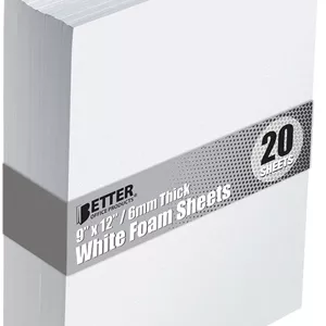 برگه های فوم EVA سفید Better Office Products، بسته 20 عددی، ضخامت فوق العاده 6 میلی متر، 9 × 12 اینچ، رنگ سفید، برای هنر و صنایع دستی، بسته عمده 20 برگی