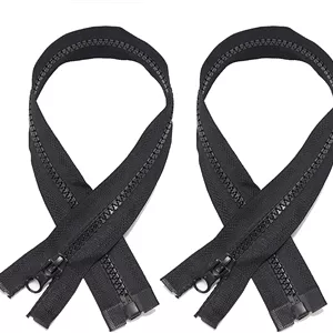 زیپ جداشدنی Biglumin ZIPPER - زیپ مشکی 80 سانتی‌متری، قابل استفاده برای لباس، بالش، چادر، کیف دستی (2 عدد)