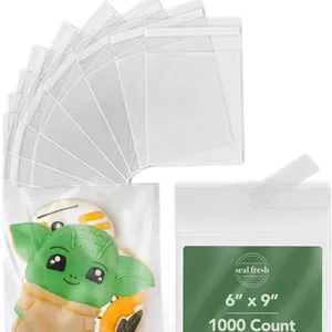 بسته 1000 عددی کیسه های سلفونی Seal Fresh سایز 15x23 سانتی متر - کیسه های شفاف خود چسب دار قابل باز و بسته شدن برای کلوچه، آبنبات، شیرینی، گیفت مهمانی، بسته بندی هدیه