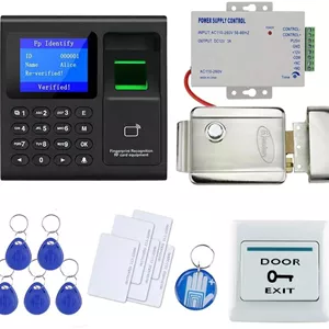 کیت کامل سیستم کنترل دسترسی درب RFID OBO HANDS با قفل مغناطیسی برقی چند منظورهمنبع تغذیهدکمه خروج5 کارت5 جاسوئیچی