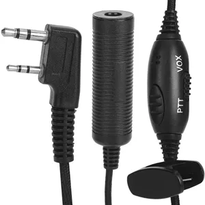 کابل رادیو دو طرفه Akozon، جک برای پلاگ 2.5 میلی متری 3.5 میلی متری Baofeng Kenwood HYT RadioPTT K Head Military Adapter 2Pin PTT Two Way