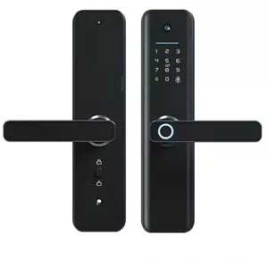 قفل هوشمند Eazyliv Smart Solutions، قفل درب چشمی گربه ای وای فای با اثر انگشت، رمز عبور، قفل درب بدون کلید با دستگیره برگشت پذیر، باز کردن قفل با برنامه Tuya، قفل درب امنیتی دیجیتال برای خانه، ویلا، دفتر