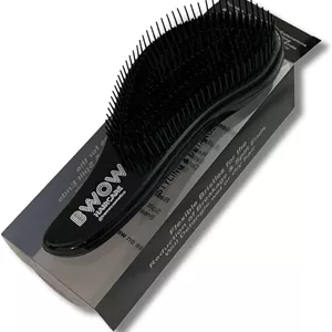 برس موی حرفه ای باز کننده گره مو، فوق مشکی، دارای دندانه های منعطف با طراحی ارگونومیک برای انواع مو و اکستنشن، با قابلیت گرفتن و سر خوردن آسان، برس مسافرتی جمع و جور برای موهای صاف، فر، موج دار و نازک